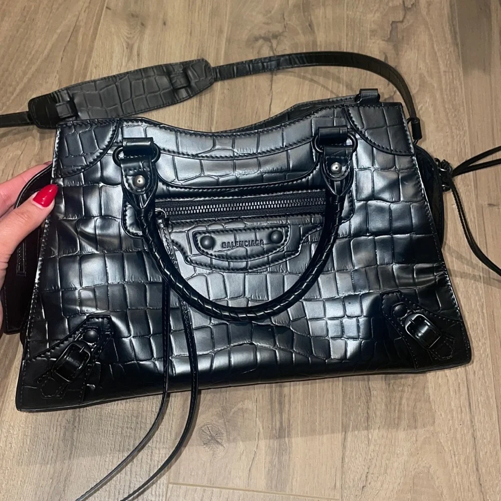 Balenciaga Neo Classic City Tote- Croc Effect Leather - Picture 5 of 9